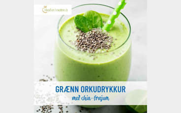 Grænn orkudrykkur með chia-fræjum