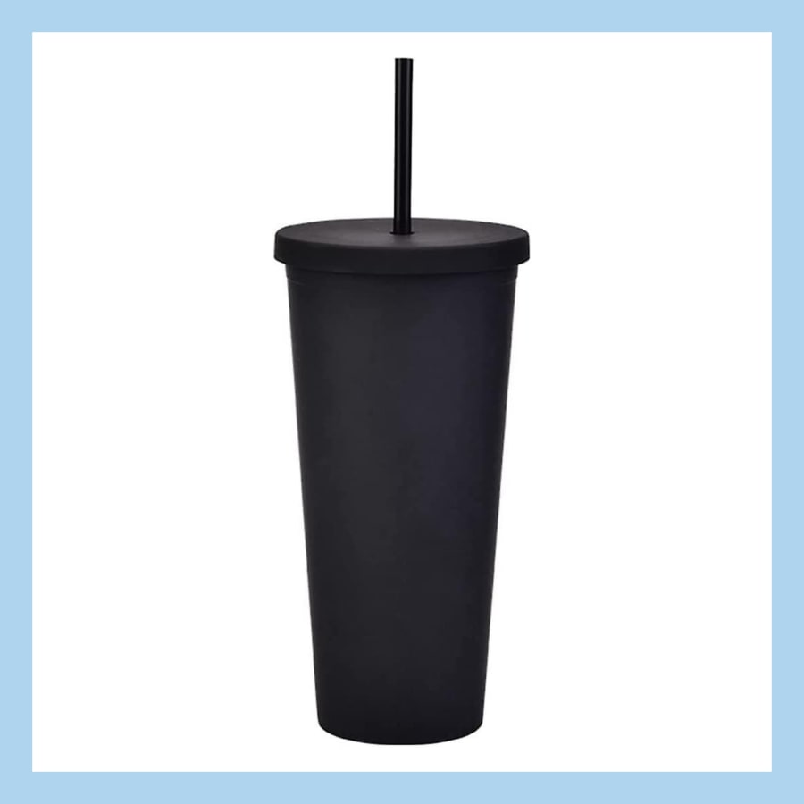 Glas með röri 700ml- 22 litir