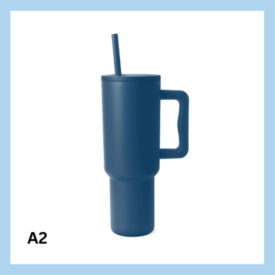 Sérmerktur stálbrúsi með röri 1200ml – 13 litir