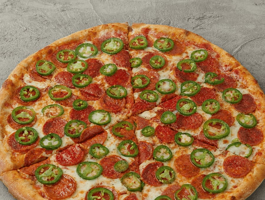 14" New York Pepperoni og Jalapeno