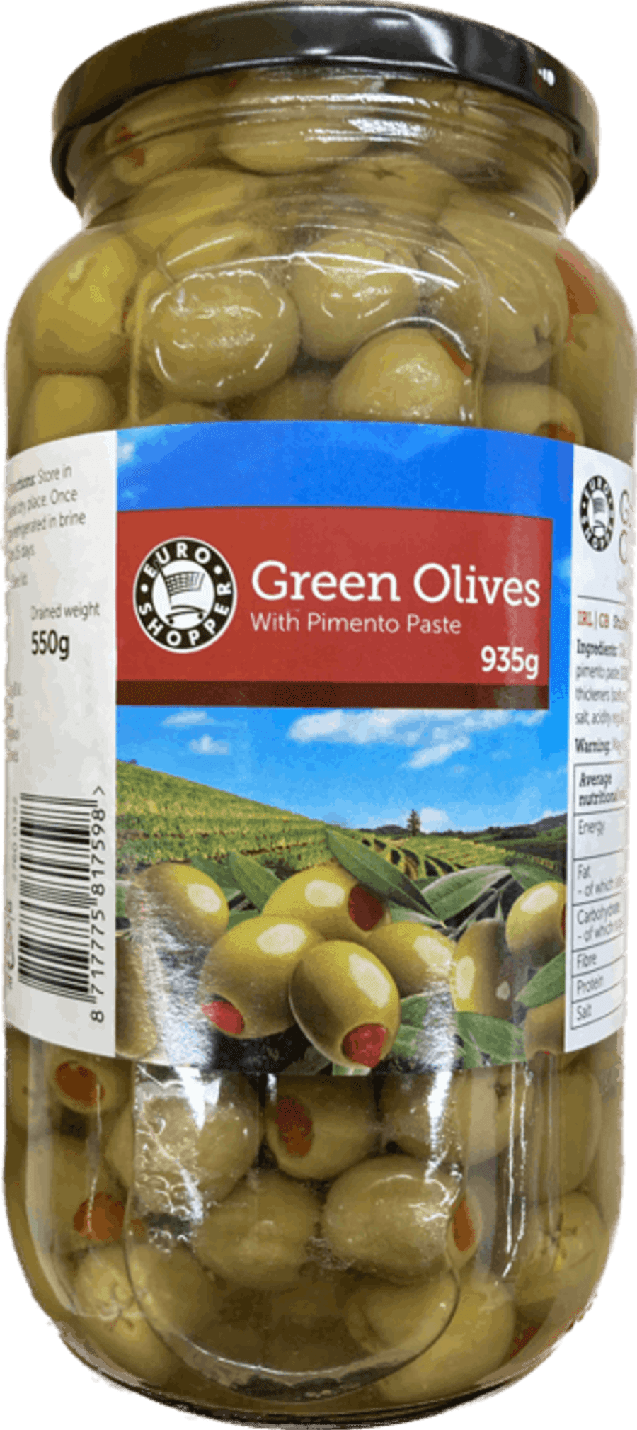 E.s ólífur grænar 935 gr