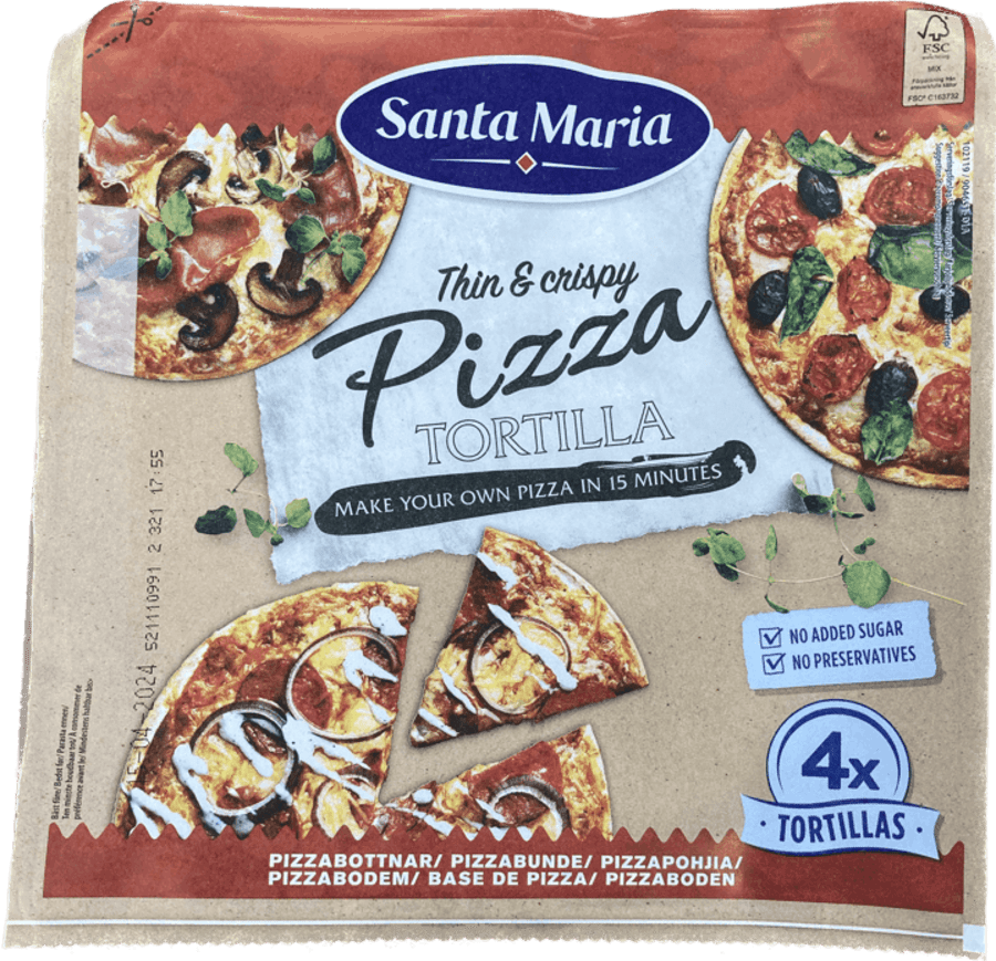S.m pizza tortilla 4 stk