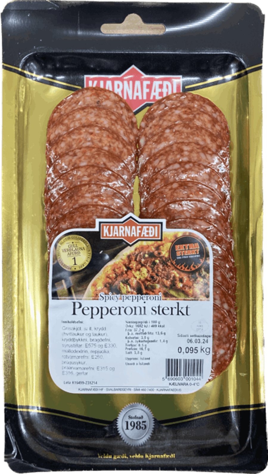 K.f álegg sterkt pepperoni 95 gr