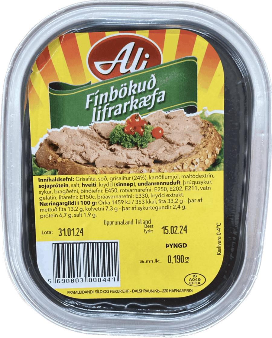 Ali lifra kæfa fín 190 gr