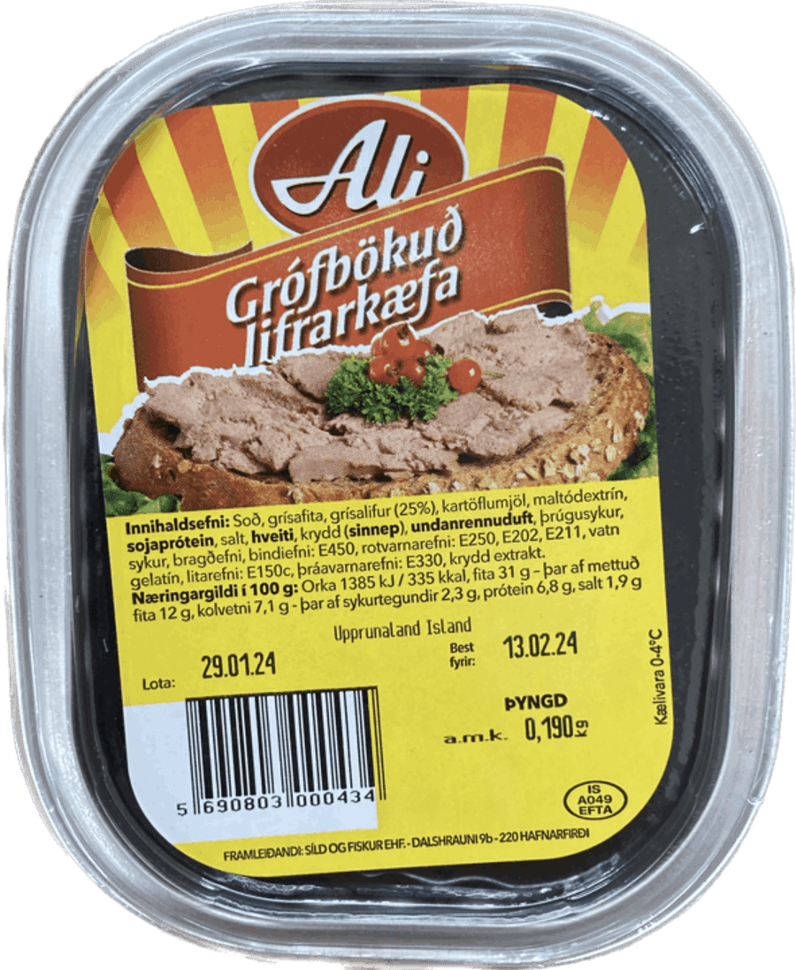 Ali lifra kæfa gróf 190 gr