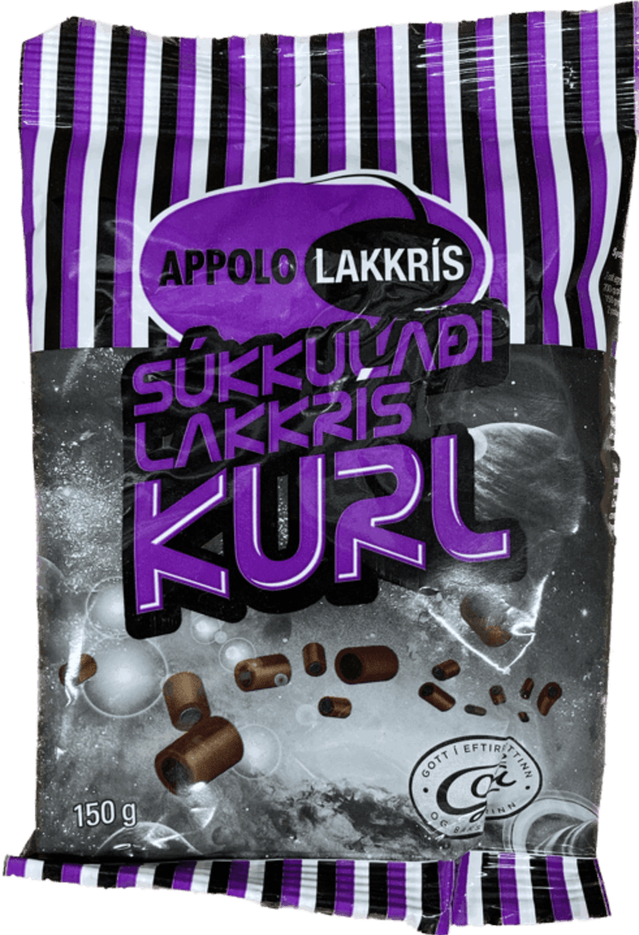 Appolo kurl súkkulaði lakkrís 150 gr