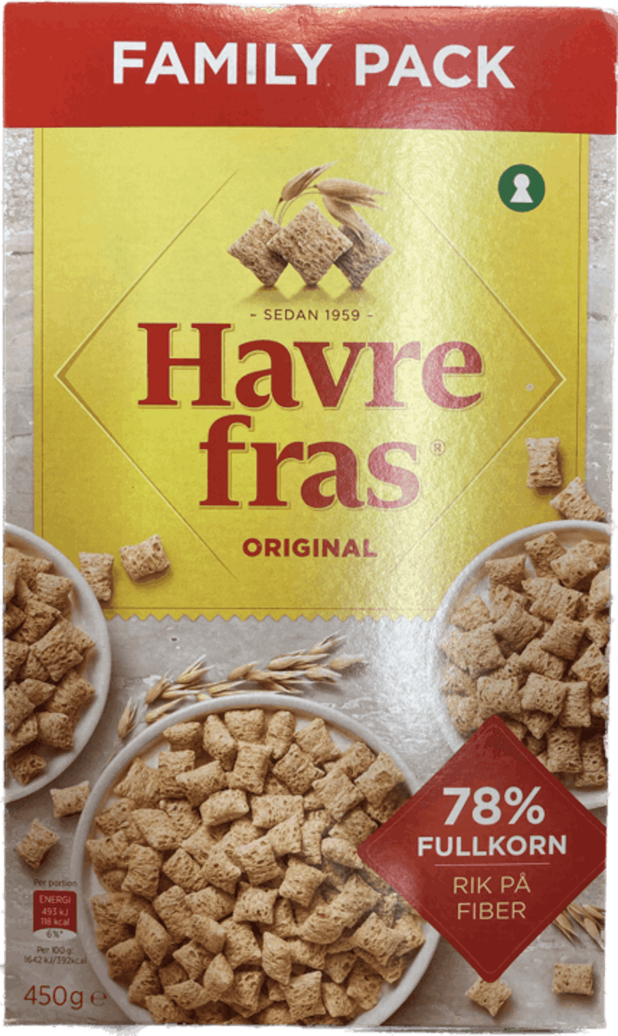 Quaker hafrakoddar 450 gr