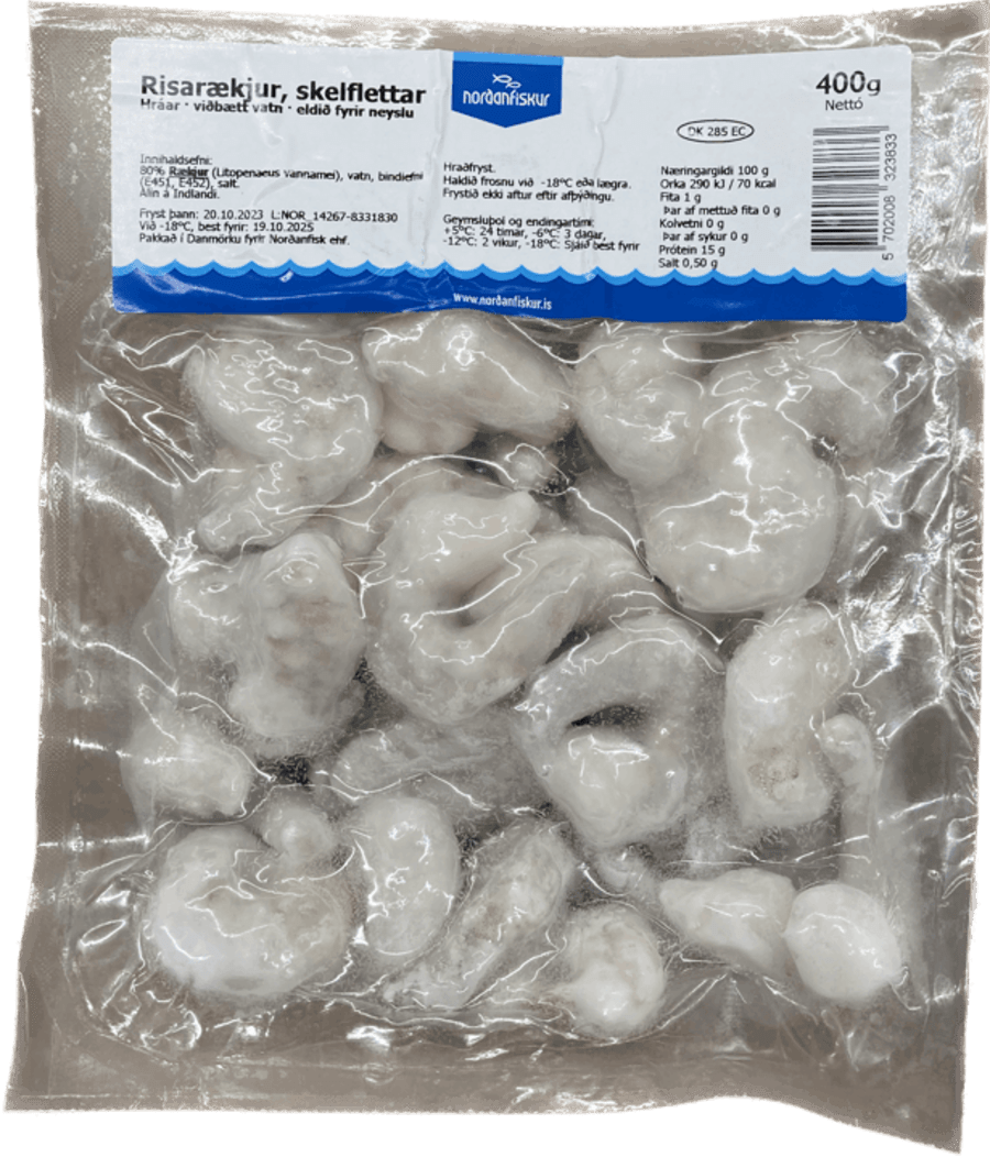 Norðan fiskur risarækja skelfétt 400 gr