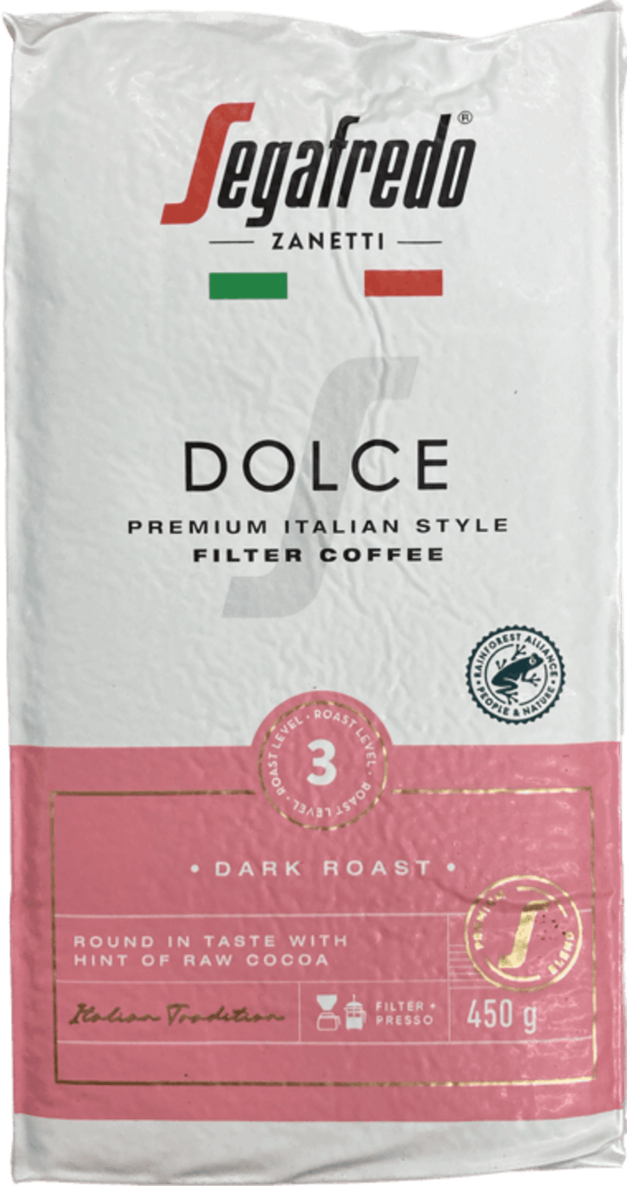 Segafredo dolce kaffi malað 450 gr