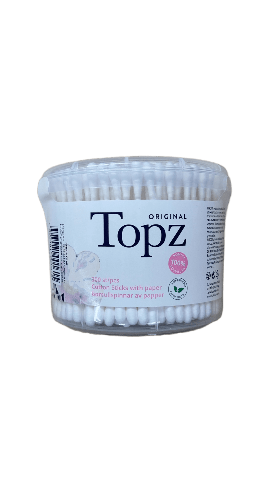 Topz Original bómullarstafir með pappírsskaftum 300 stk