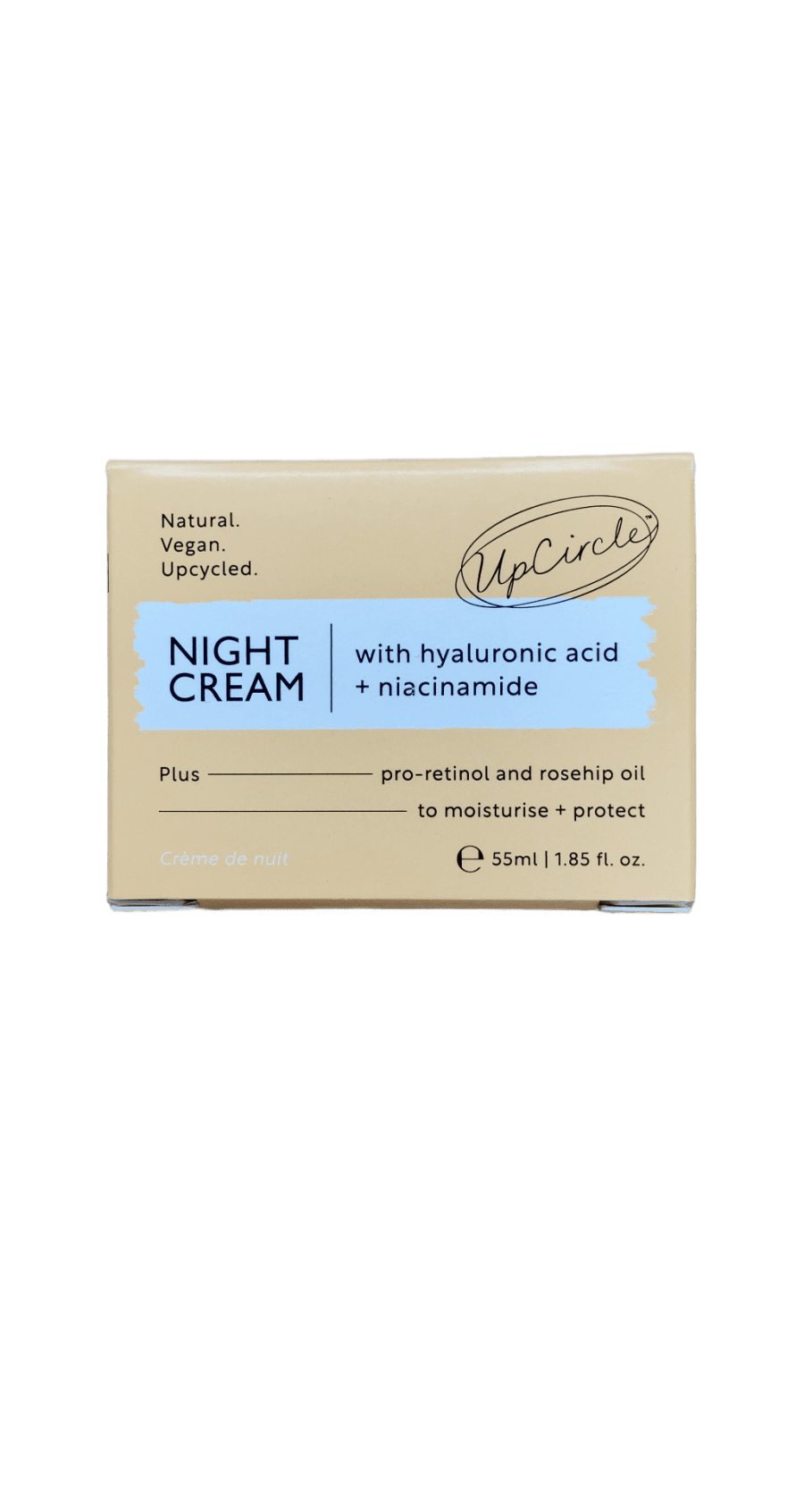 UpCircle næturkrem með hýalúrónsýru, níasínamíði og rósaberjum 55 ml