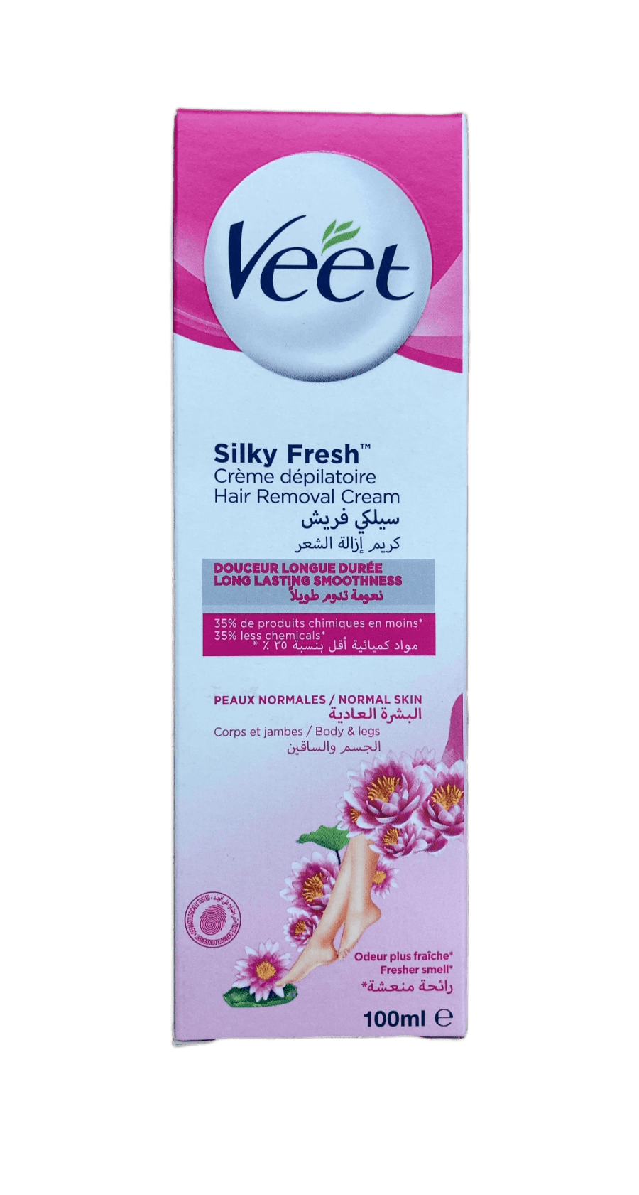 Veet Silky Fresh hárfjarlægingarkrem fyrir líkama og fætur, venjuleg húð, 100 ml