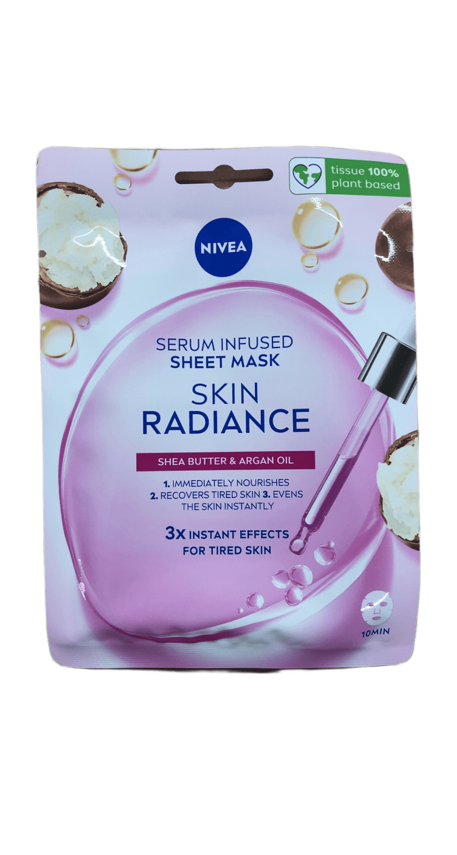 NIVEA Blöðgríma með serumi Húðarljómi Sheasmjör & arganolía 1 maski