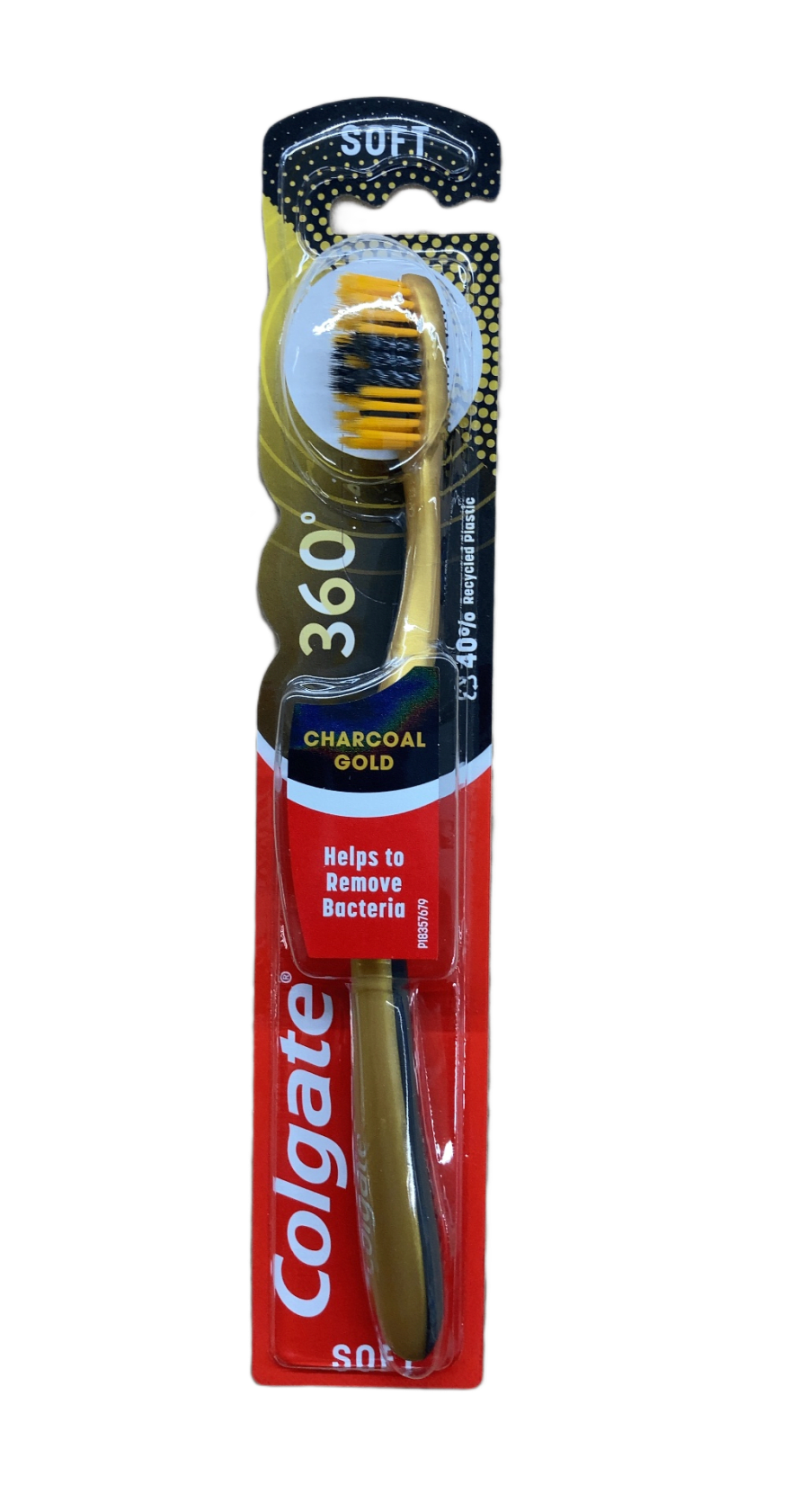 Colgate 360 Charcoal Gold mjúkur tannbursti 1 stk