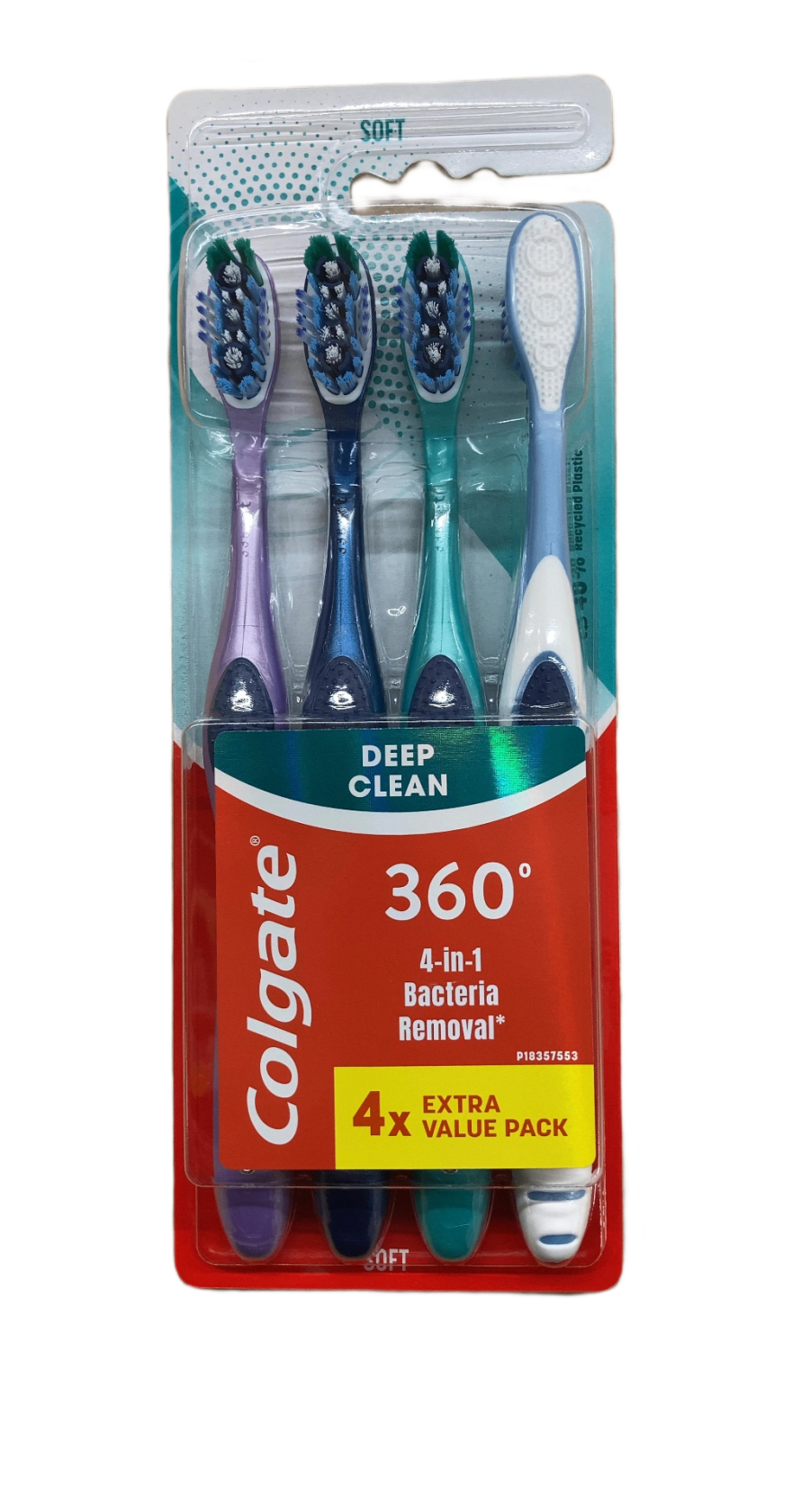 Colgate 360° Deep Clean bakteríudrepandi mjúkir tannburstar, 4 stk