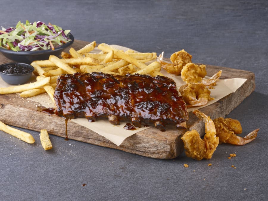 FRIDAYS™ Signature Whiskey-glazed ribs & shrimps