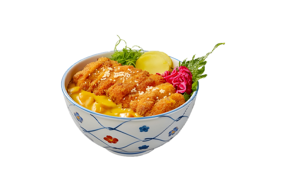 Kjúklinga katsu karrí donburi	