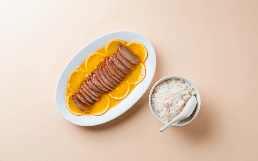91. Peking önd með appelsínusósu