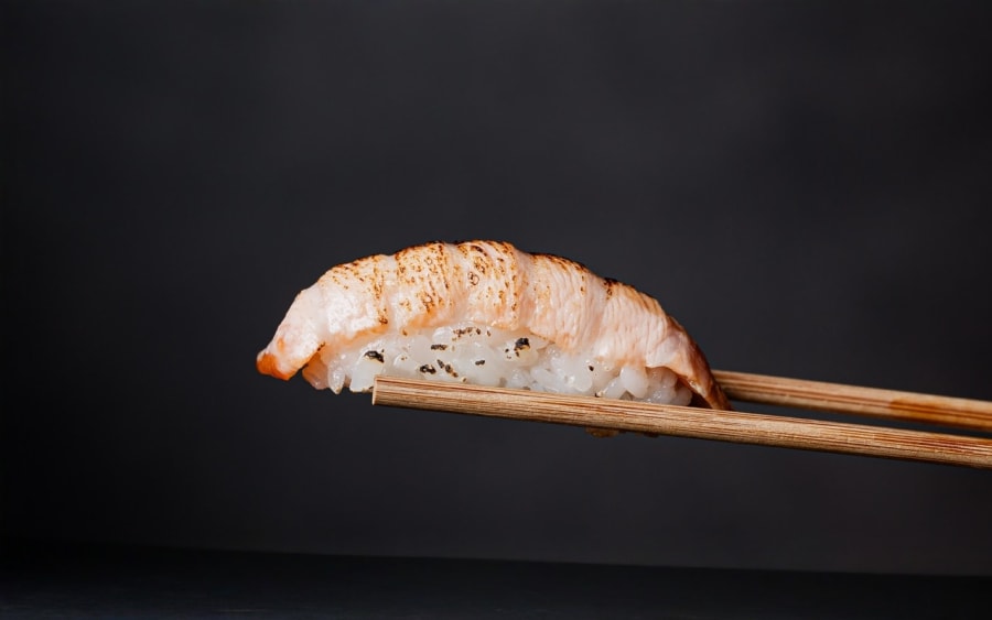 Lax nigiri með teriyaki