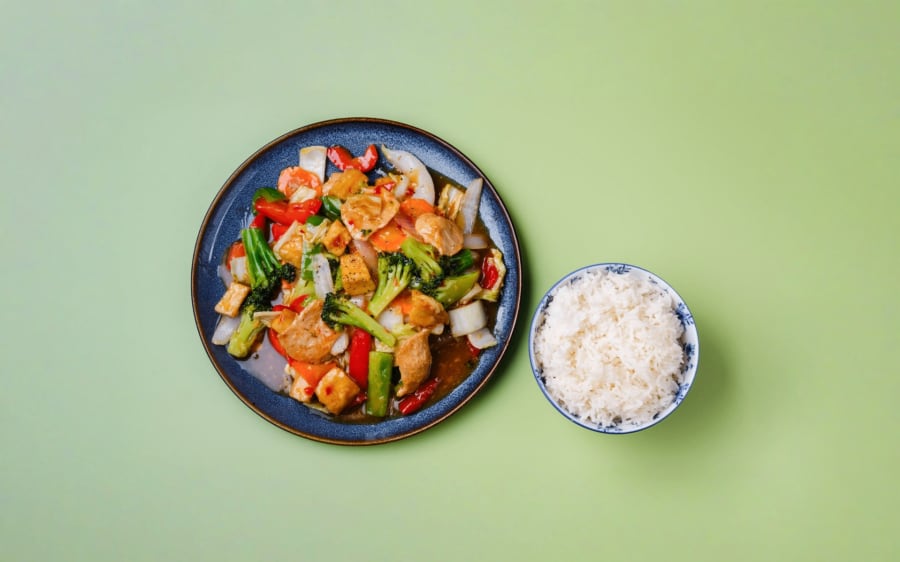 Vegan 05 - Vegan Steikt Tofu með Sætri Chilli Sósu