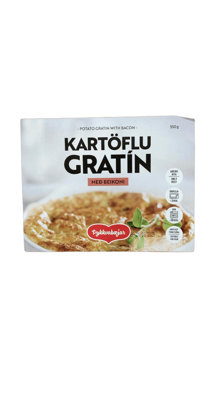 Þykkvabæjar Kartöflugratín með beikoni 550 g