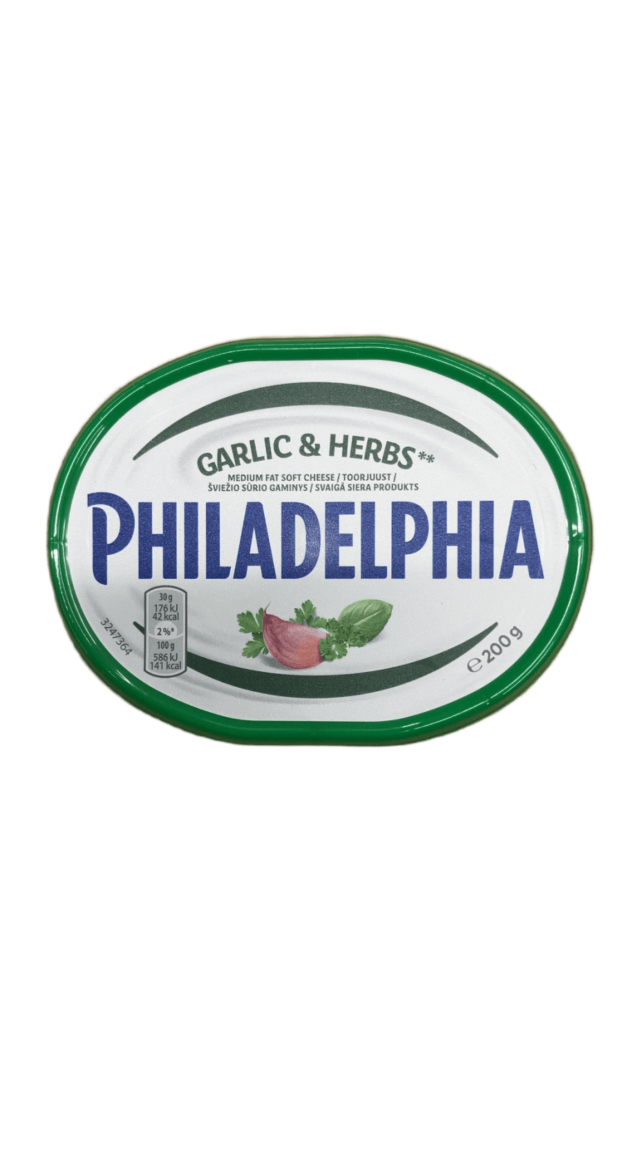 Philadelphia hvítlauks- og kryddjurta miðlungsfitu mjúkur ostur 200 g