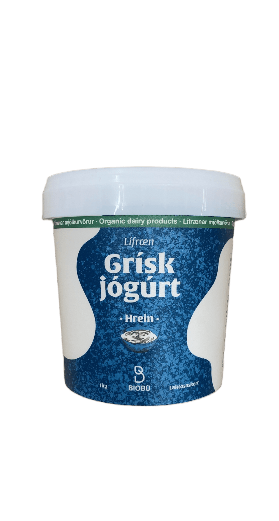 Biobú Lífræn Grísk Jógúrt Hrein Laktósaskert 1 kg