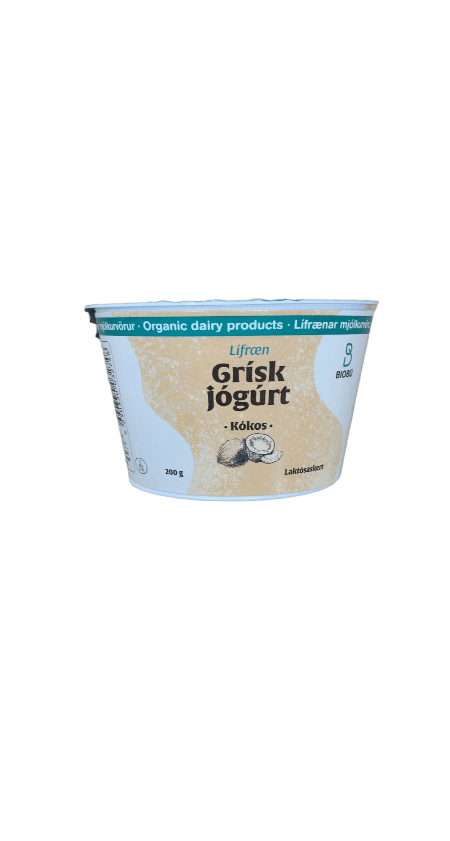 Biobú Lífræn Grísk Jógúrt Kókos Laktósaskert 200 g