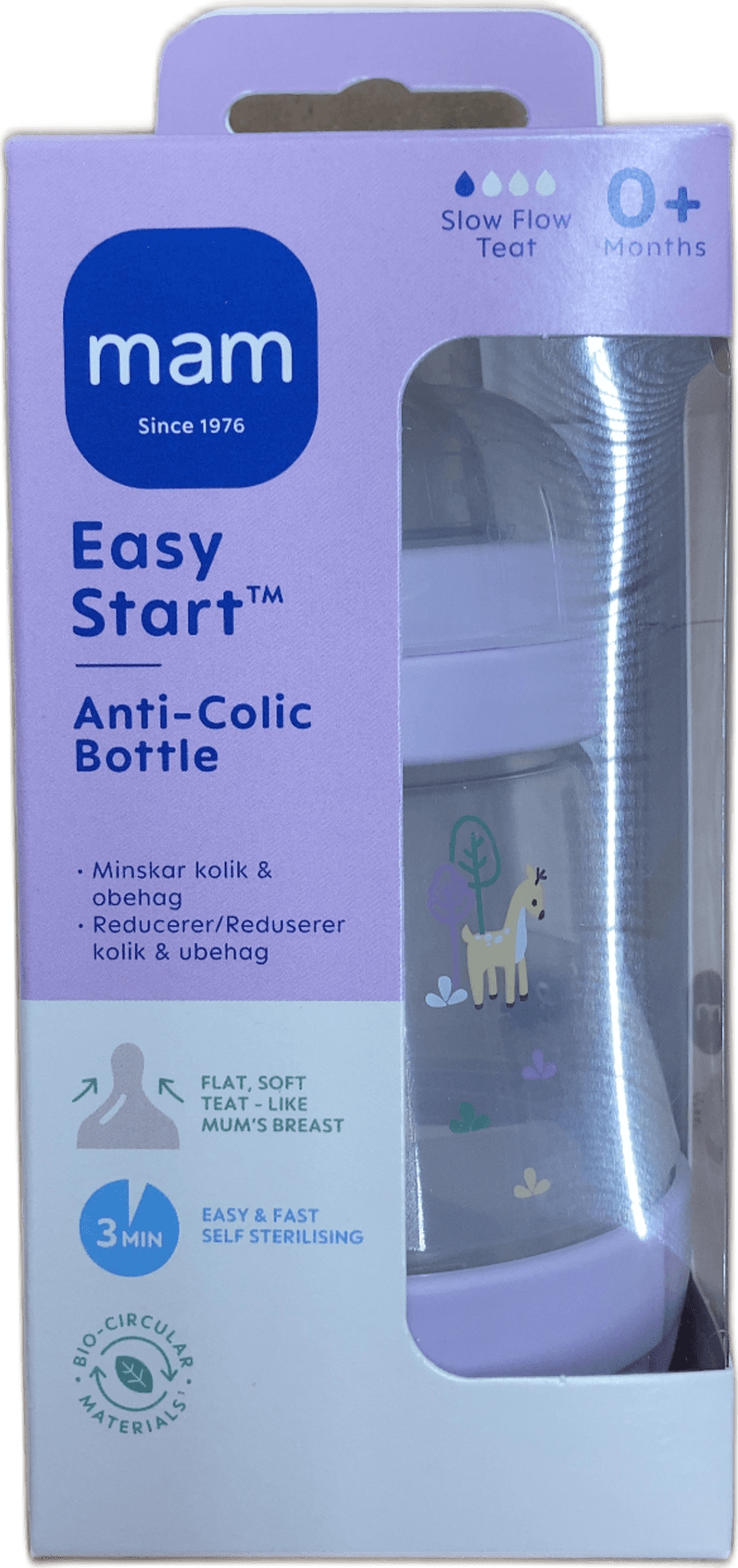 MAM Easy Start kveisuvarnar pelaflaska, hægflæði, 160 ml