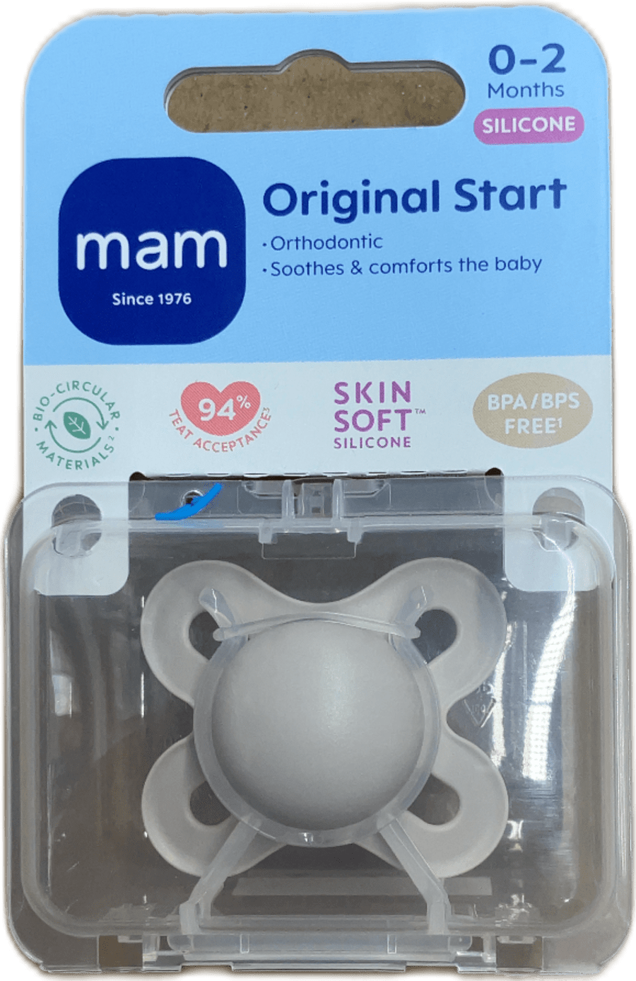 MAM Original Start Orthodontic Snúða 0–2 mán. Silicone 1 stk