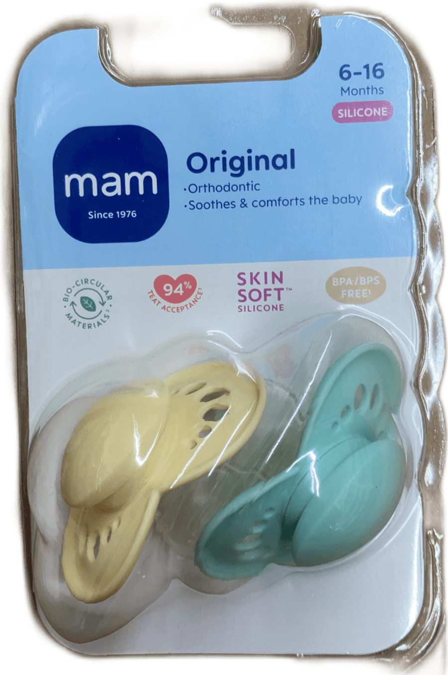 MAM Original réttstöðusnuð úr sílikoni 6–16 mánaða