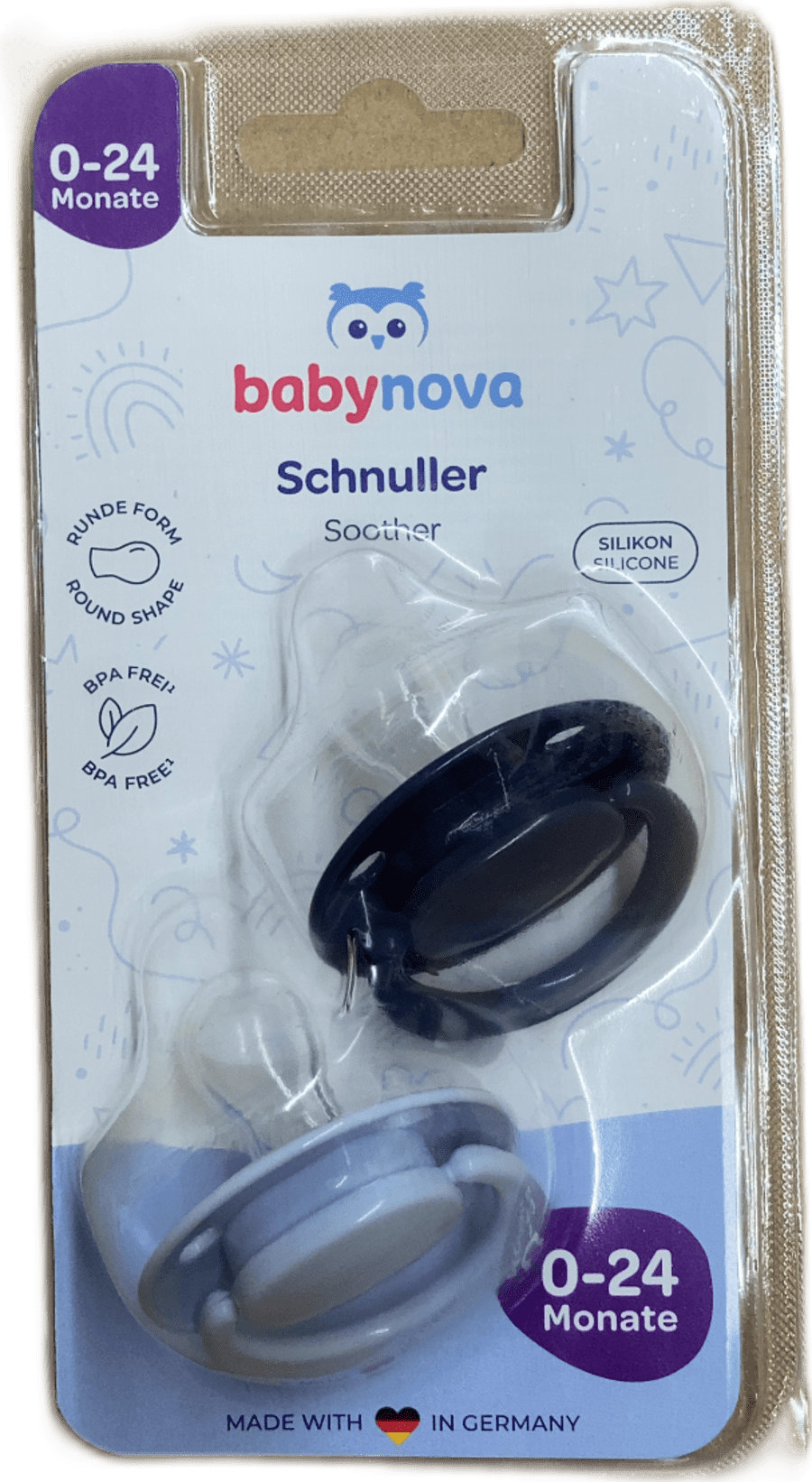 Baby Nova sílikonsnuð, kringlótt, 0–24 mánaða (einstærð)