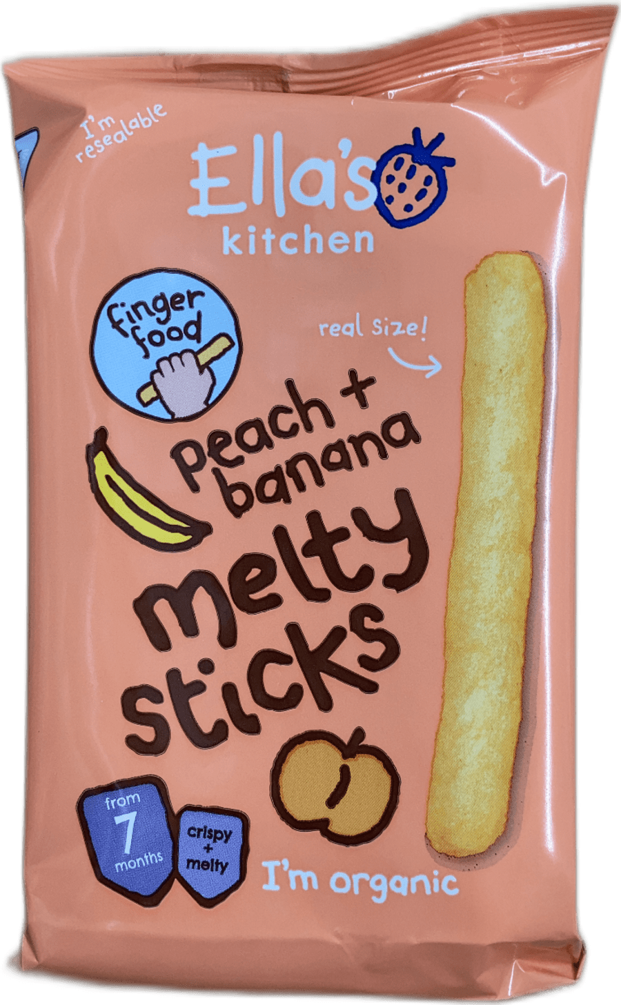 Ella's Kitchen bráðnandi stangir með ferskju og banana 16 g