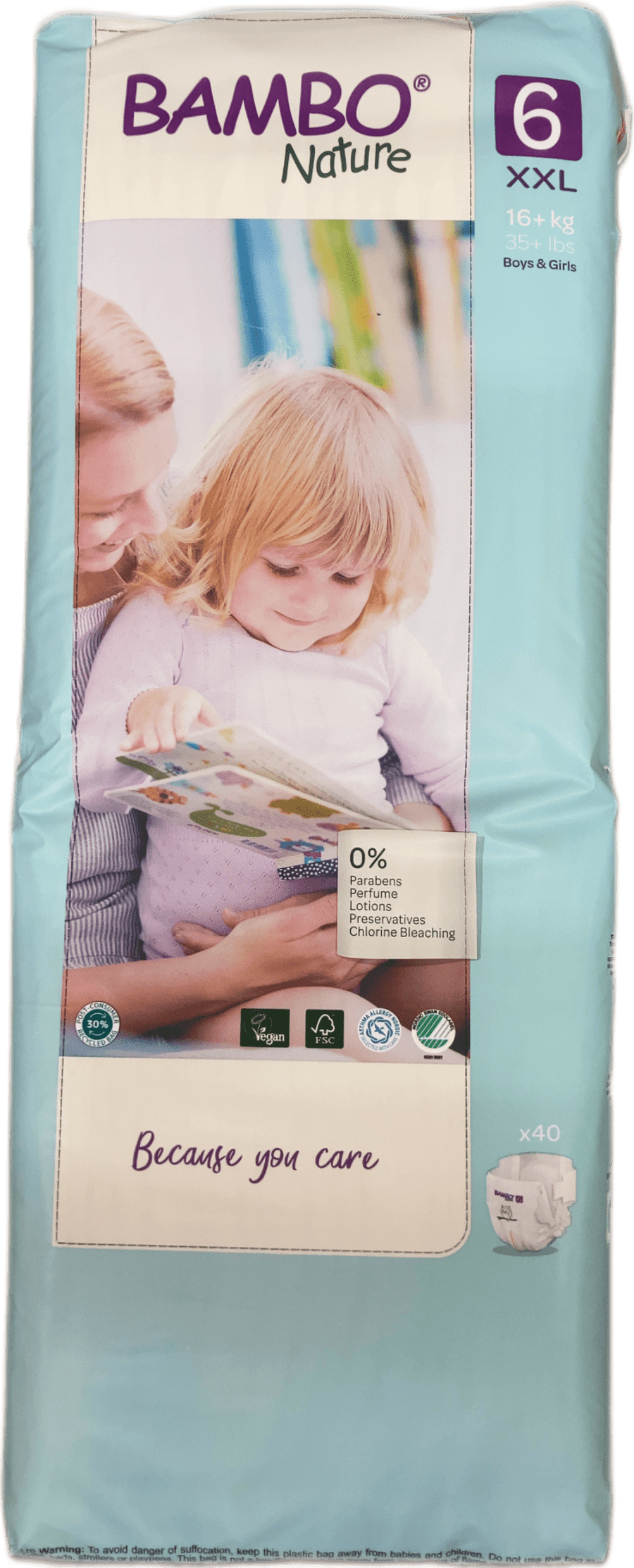 Bambo Nature bleyjur stærð 6 XXL (16+ kg) 40 stk