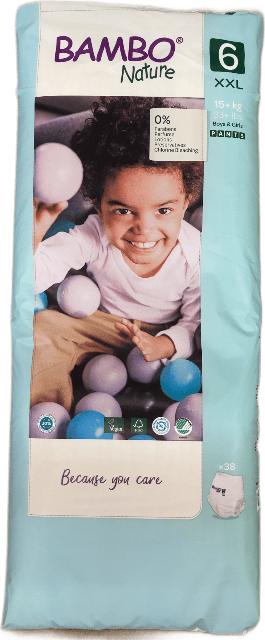 Bambo Nature Bleyjubuxur Stærð 6 XXL 15+ kg 38 stk