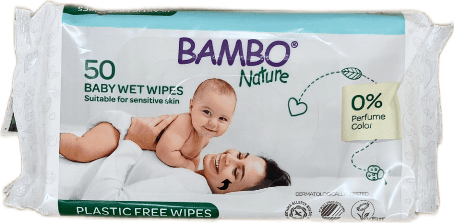 Bambo Nature barnablautþurrkur 50 stk