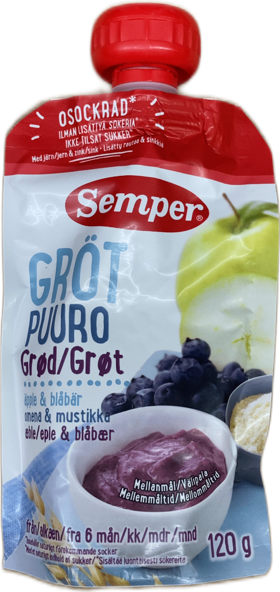Semper Gröt epli og bláber 120 g