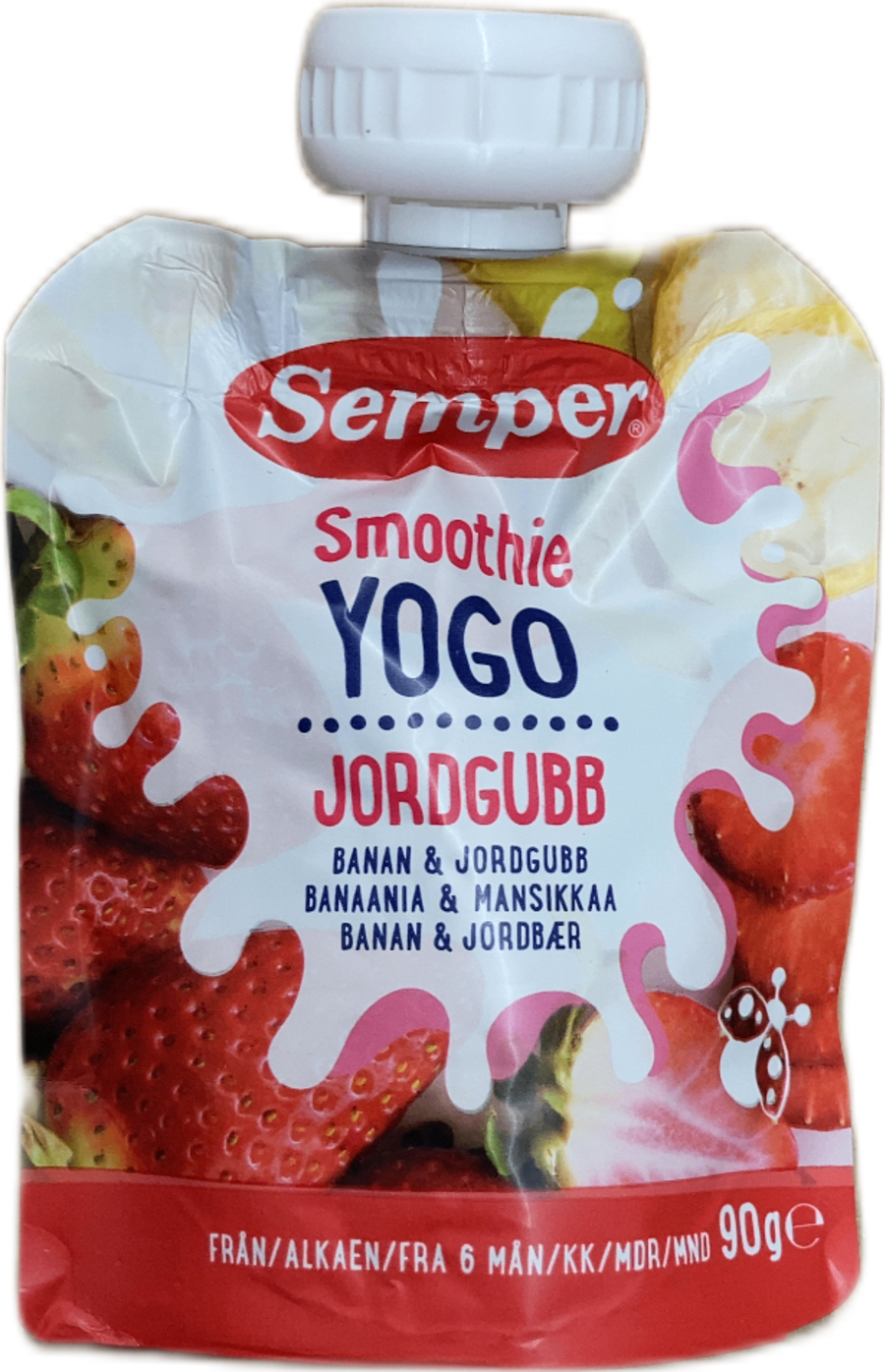 Semper Smoothie Yogo banani og jarðarber 90 g