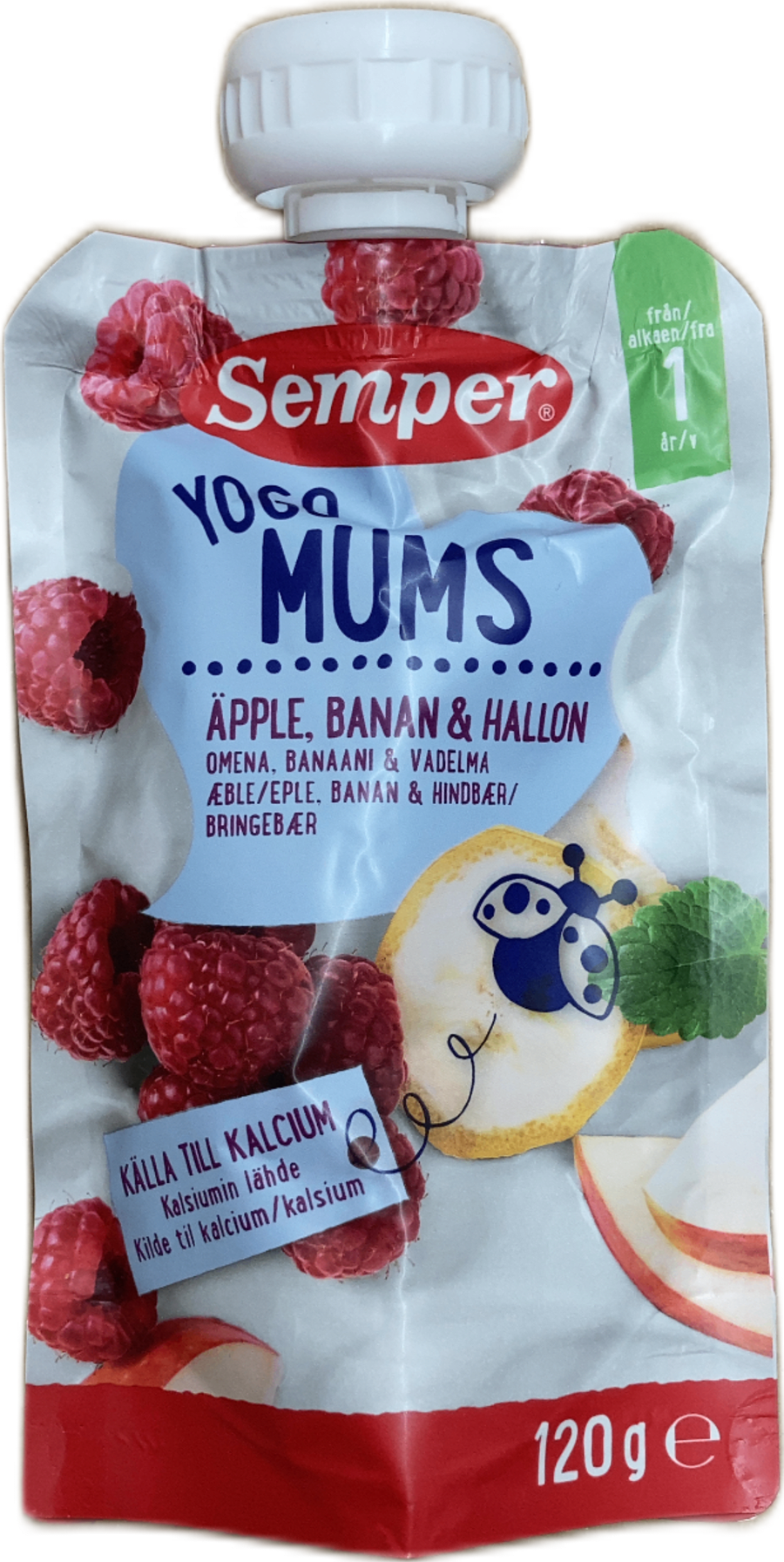 Semper Yogo Mums Epli, Banani og Hindber 120 g