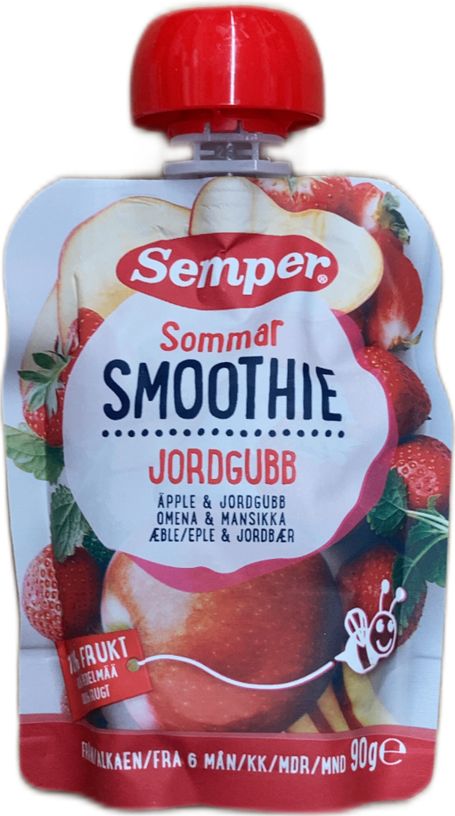 Semper Sommar Smoothie Epli og jarðarber 90 g