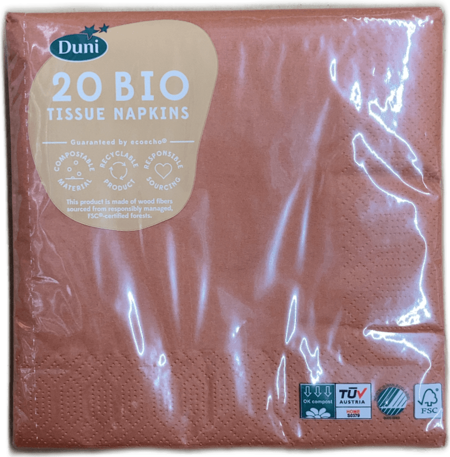 Duni Bio Tissue pappírsservíettur Earth Terra 33 x 33 cm 40 stk