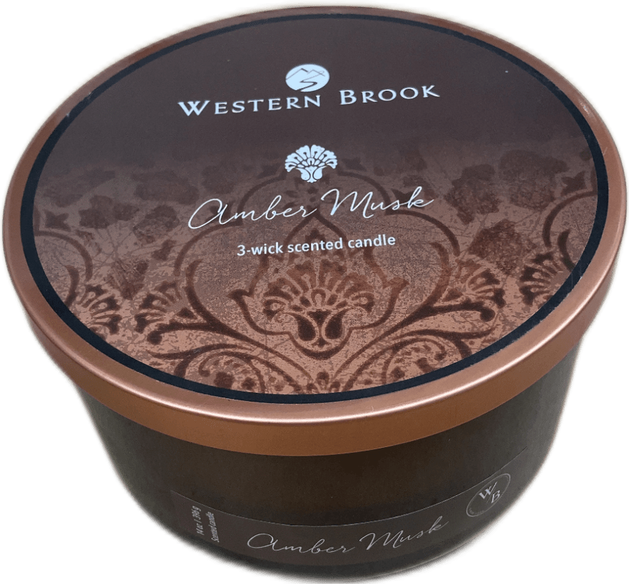 Western Brook Amber Musk þriggja-kveikja ilmkerti 396 g