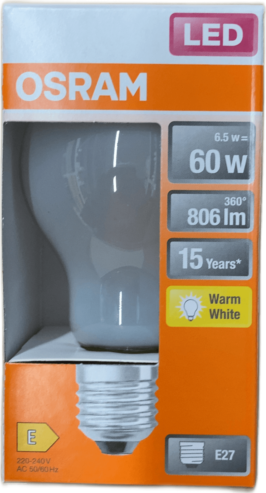 OSRAM LED Star Classic A60 E27 6.5 W hlýhvít 2700 K 806 lúmen 1 stk