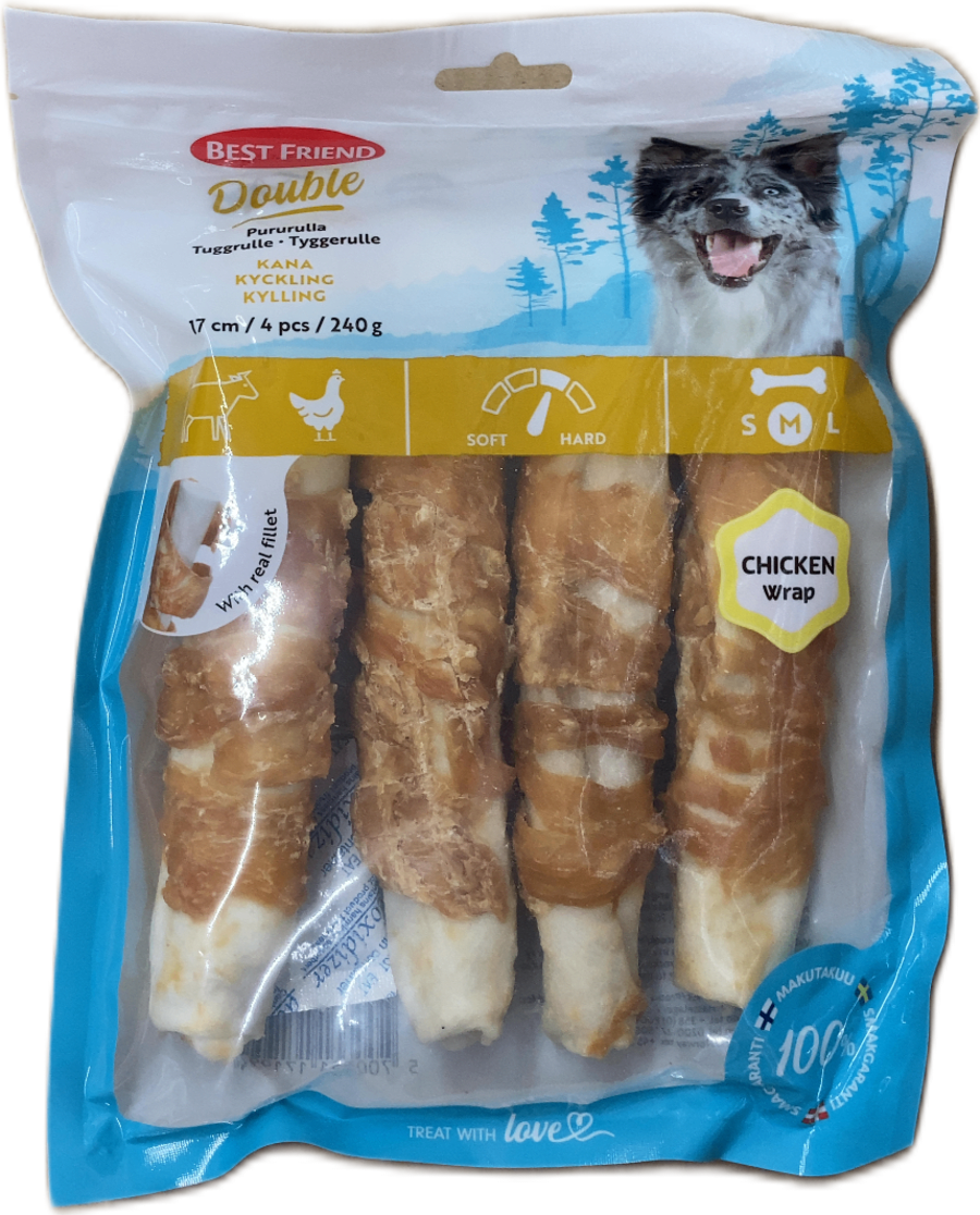 Best Friend Tyggjarrúllur með tvöföldum kjúklingi 17 cm (4 stk., 240 g)