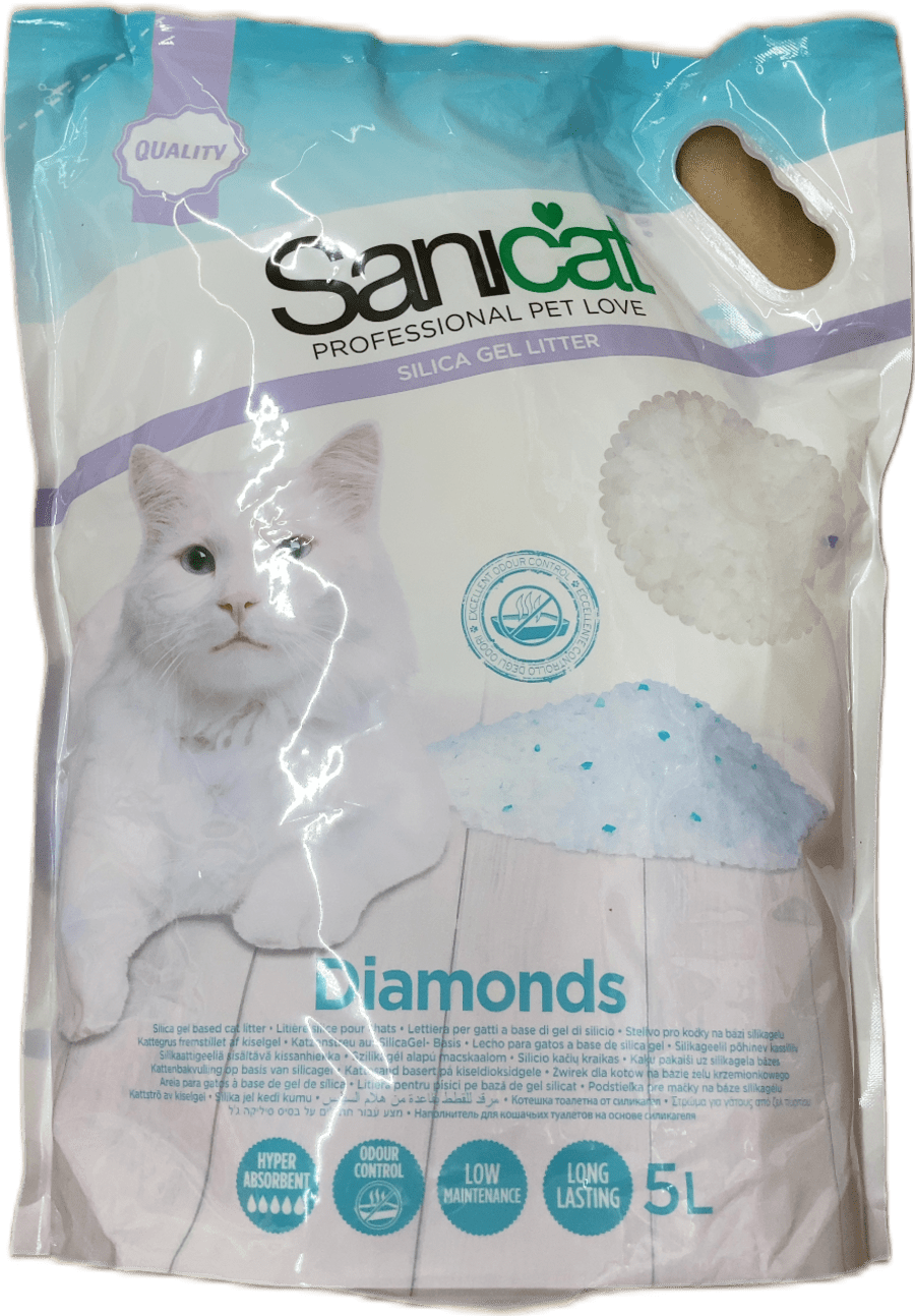 Sanicat Diamonds kísilgel kattarsandur 5 L