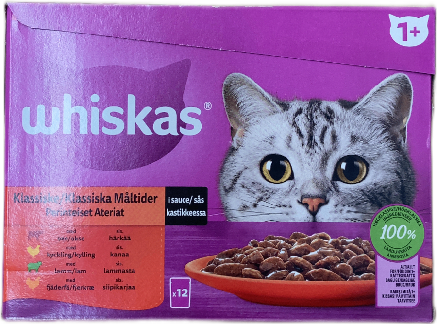 Whiskas Klassískar máltíðir í sósu Fullorðnir 1+ 12 x 85 g