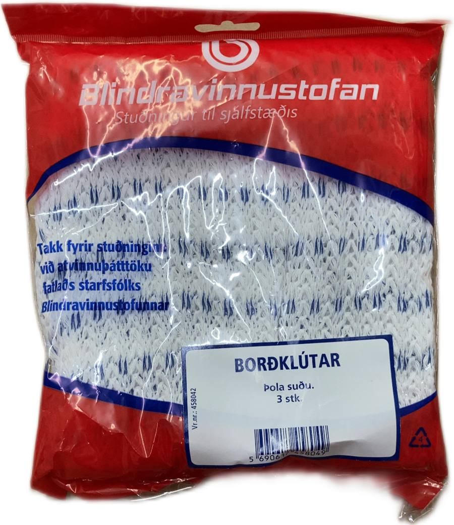 Blindravinnustofan Borðklútar Þola suðu 3 stk
