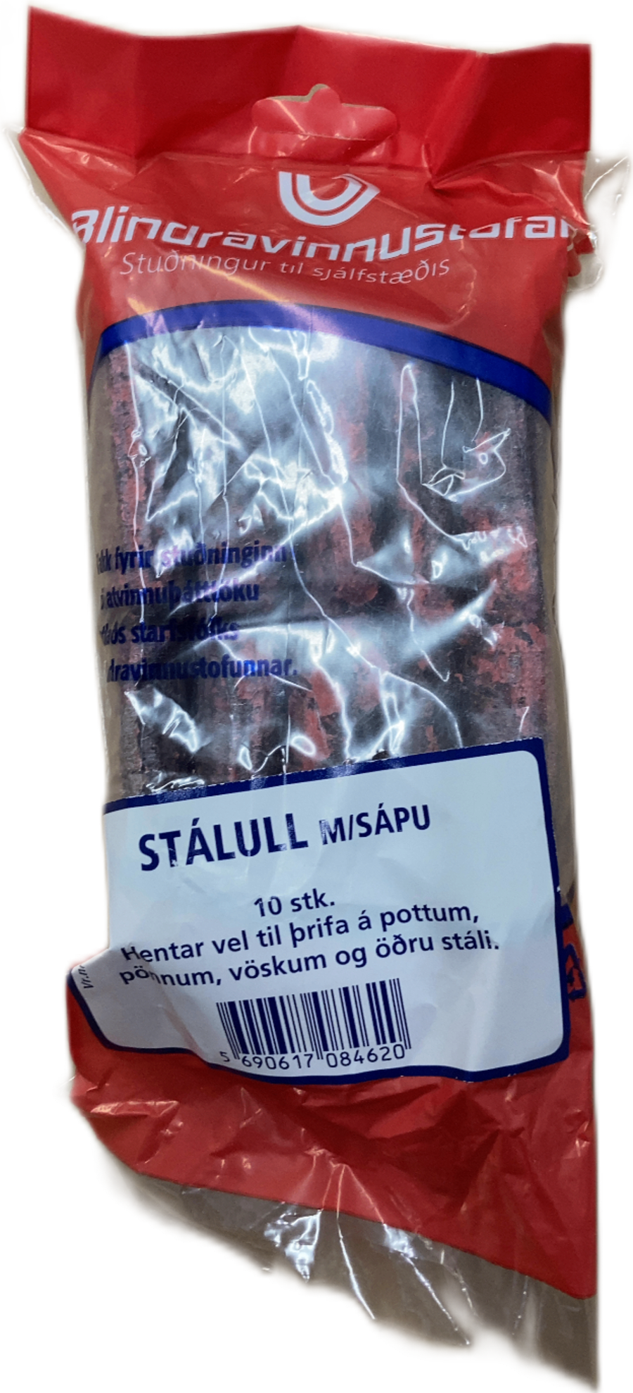 Blindravinnustofan Stálull með sápu 10 stk
