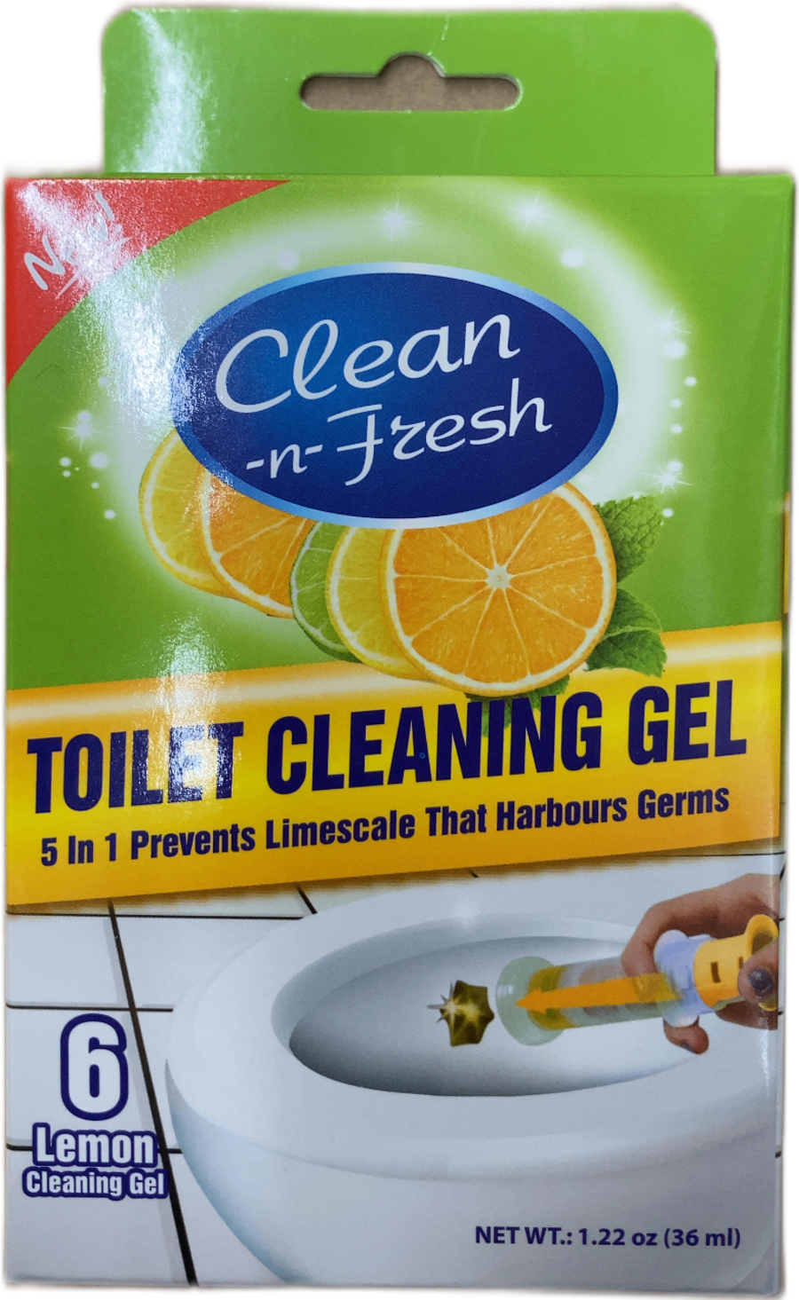 Clean-n-Fresh Klósetthreinsigel, sítróna, 36 ml