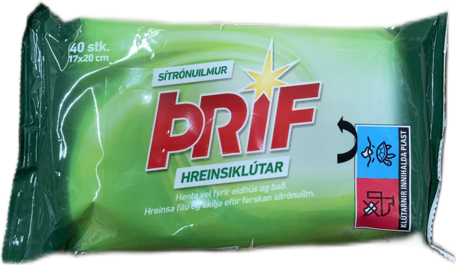 Þrif Hreinsiklútar Sítrónuilmur 40 stk